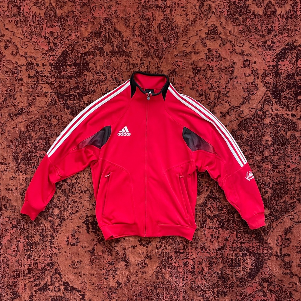 Adidas Red Track Jacket - 90’s VINTAGE - Boys L, Women’s M, Men’s XS